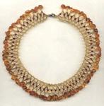 Beaded necklace with amber