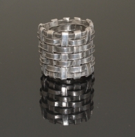 Basketweave sterling silver ring