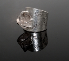 Sterling silver ring with a natural rough herkimer diamond (quatz)
