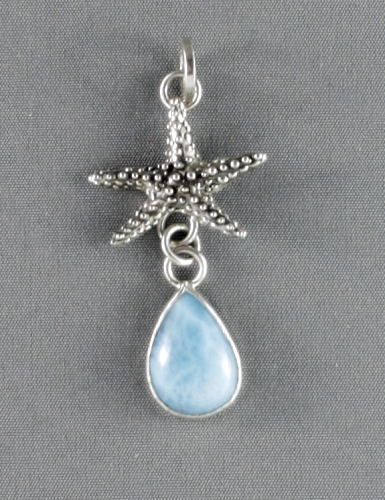 Larimar starfish pendant